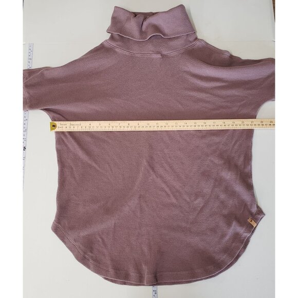Ten Tree Womens Mauve Waffle Knit Turtleneck Long Sleeve Top Size M Sustainable - Picture 3 of 5